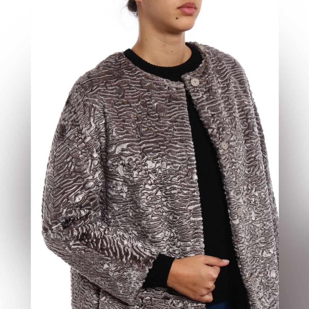 NWOT MAX MARA 'S Astrakhan effect embossed fabric coat